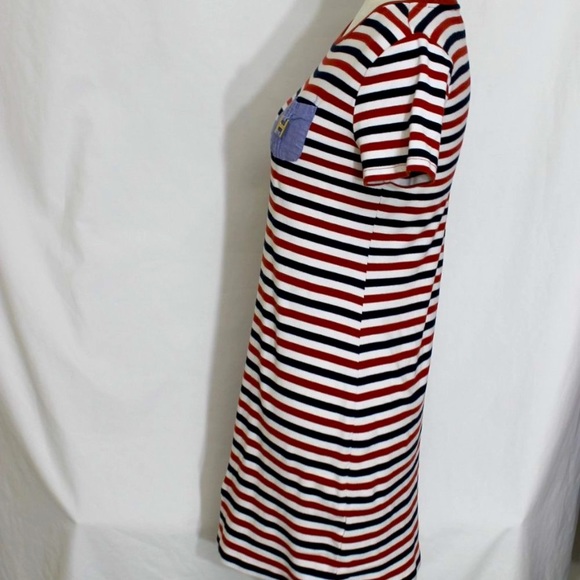 TOMMY HILFIGER Red, Black & White Bodycon Dress Size Small T-Shirt Style Striped - Picture 5 of 10